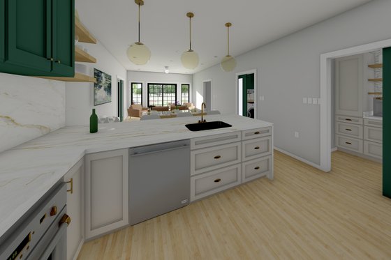 Interior - Kitchen 2 for Farmhouse House Plan #126-176 - 1 bed, 1.5 bath
