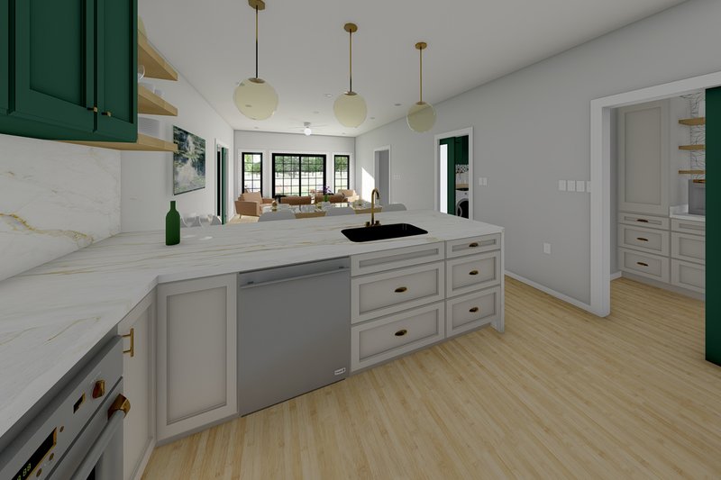 House Blueprint - Interior - Kitchen 2 for Farmhouse House Plan #126-176 - 1 bed, 1.5 bath