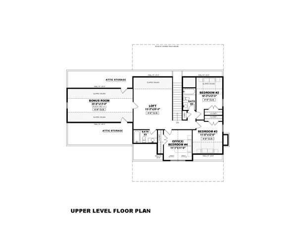 Dream House Plan - Farmhouse Floor Plan - Upper Floor Plan #1117-37