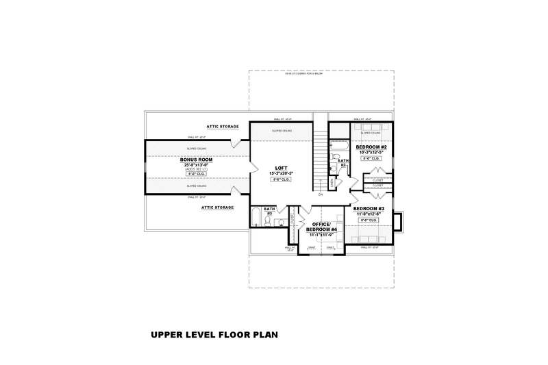 Architectural House Design - Floor Plan - Upper Floor for Farmhouse House Plan #1117-37 - 4 bed, 3.5 bath