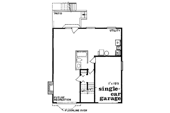 Floor Plan - Lower Floor for Traditional House Plan #47-144 - 3 bed, 2 bath