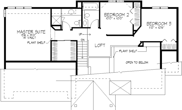 Craftsman Floor Plan - Upper Floor Plan #320-345