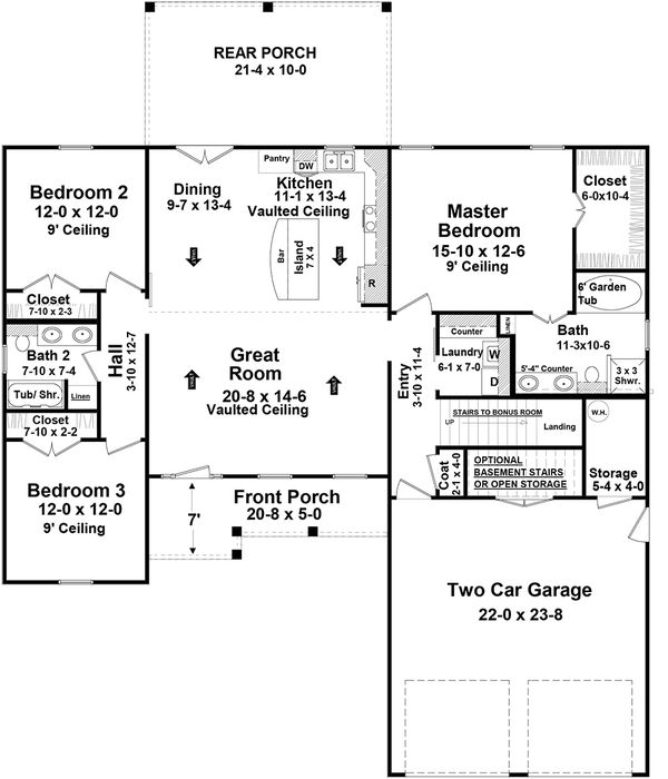 Home Plan - Country Floor Plan - Main Floor Plan #21-460