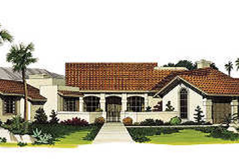 Architectural House Design - Adobe / Southwestern Exterior - Front Elevation Plan #72-185