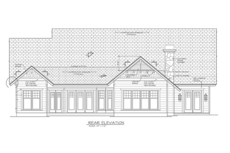 Dream House Plan - Exterior - Rear Elevation for Craftsman House Plan #453-8 - 3 bed, 2.5 bath