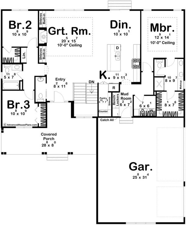 Home Plan - Modern Floor Plan - Main Floor Plan #455-499