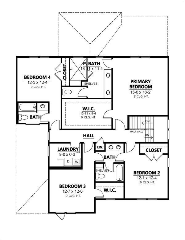 Modern Floor Plan - Upper Floor Plan #1080-24