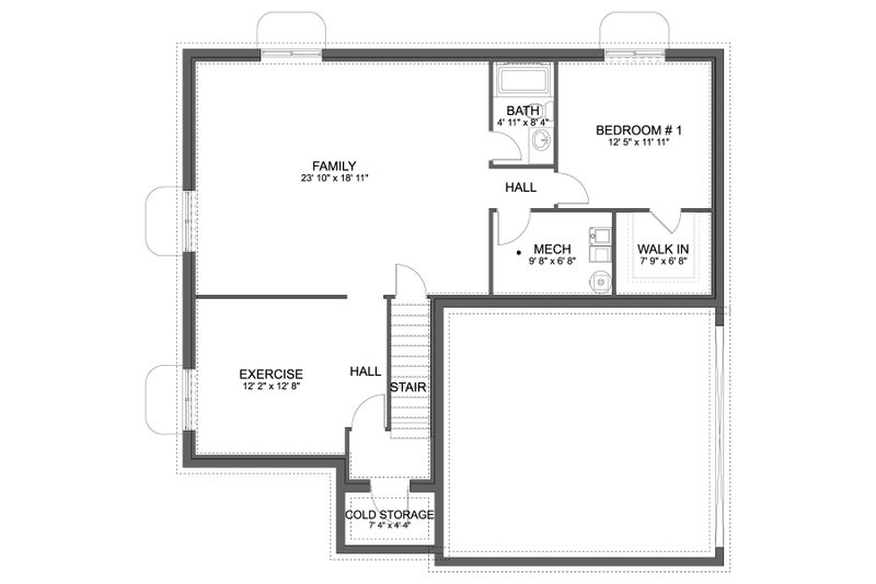 House Plan Design - Floor Plan - Lower Floor for Farmhouse House Plan #1060-250 - 3 bed, 2.5 bath