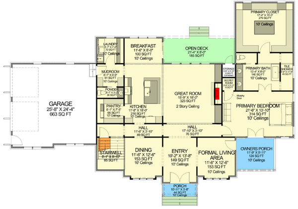 Tudor Floor Plan - Main Floor Plan #1116-11