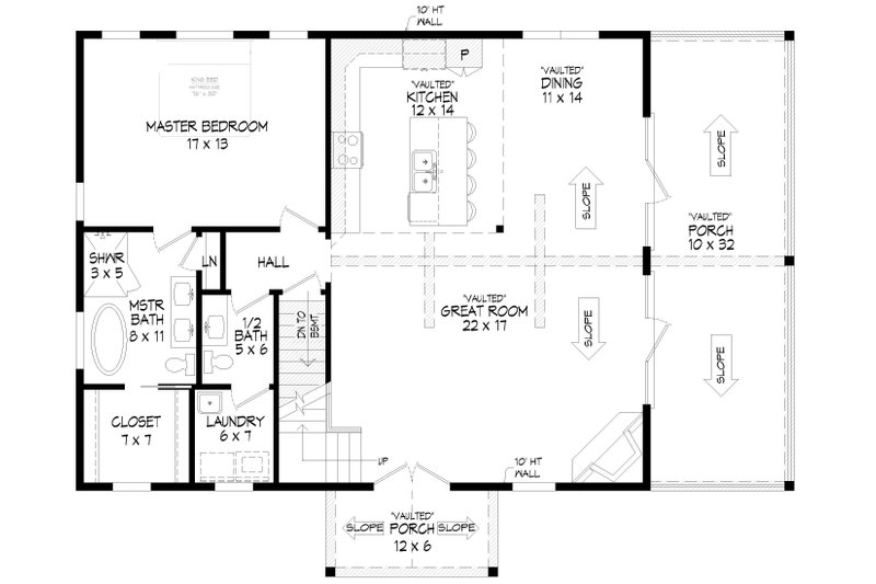 Dream House Plan - Floor Plan - Main Floor for Country House Plan #932-975 - 3 bed, 2.5 bath