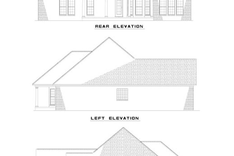 Home Plan - Exterior - Rear Elevation for Ranch House Plan #17-1112 - 4 bed, 2 bath
