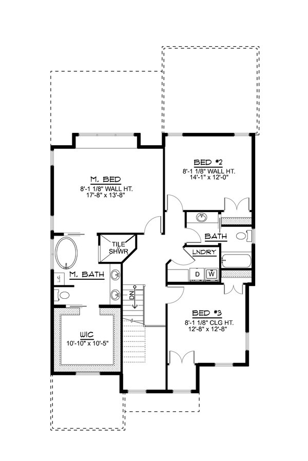 House Blueprint - Craftsman Floor Plan - Upper Floor Plan #1064-395