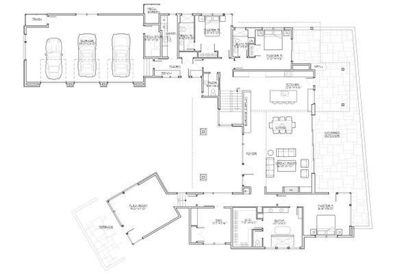 House Blueprint - Modern Floor Plan - Main Floor Plan #892-41