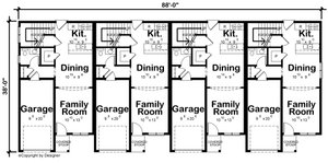 Floor Plan - Main Floor for Contemporary House Plan #20-2464 - 12 bed, 12.5 bath