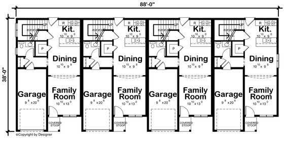 Floor Plan - Main Floor for Contemporary House Plan #20-2464 - 12 bed, 12.5 bath