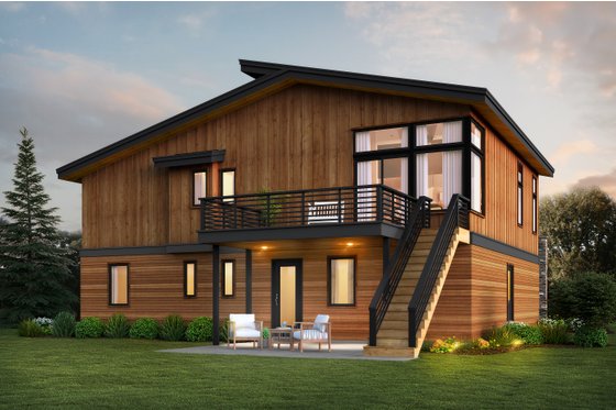 Exterior - Rear Elevation for Contemporary House Plan #48-1055 - 3 bed, 2.5 bath