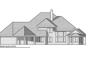 Exterior - Rear Elevation for European House Plan #70-957 - 4 bed, 3.5 bath