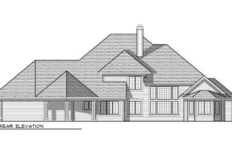 Home Plan - Exterior - Rear Elevation for European House Plan #70-957 - 4 bed, 3.5 bath