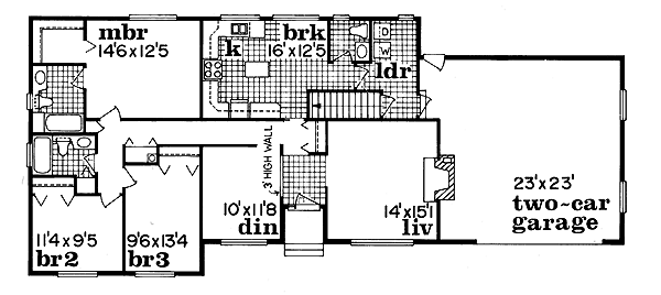Ranch Floor Plan - Main Floor Plan #47-150