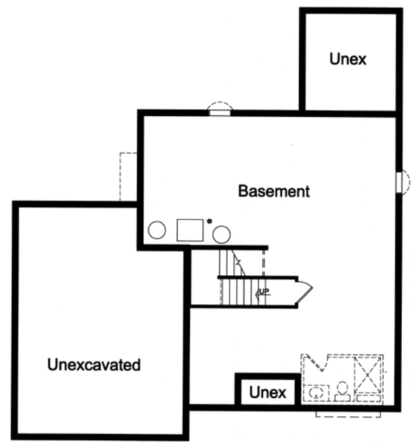 Architectural House Design - Traditional Floor Plan - Lower Floor Plan #46-492