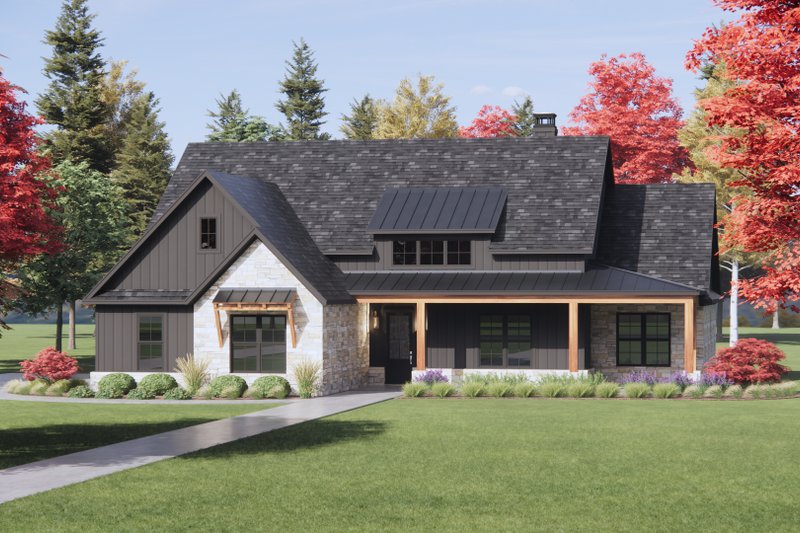 Architectural House Design - Country Exterior - Front Elevation Plan #1096-164