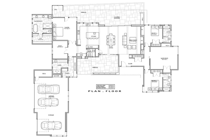 Architectural House Design - Floor Plan - Main Floor 1 for Traditional House Plan #892-25 - 3 bed, 3.5 bath