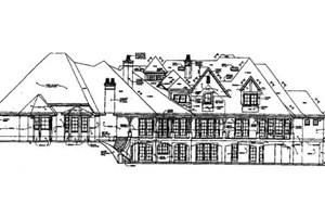 Exterior - Rear Elevation for European House Plan #141-279 - 6 bed, 7.5 bath