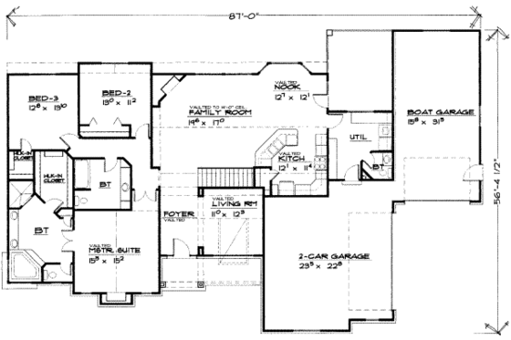 Floor Plan - Main Floor for European House Plan #308-112 - 3 bed, 2.5 bath