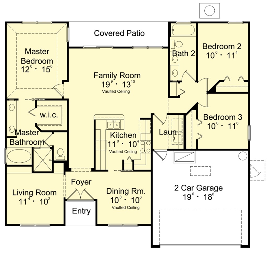 Ranch Style House Plan 3 Beds 2 Baths 1560 Sq Ft Plan 417 839