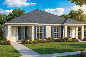 Southern Exterior - Front Elevation Plan #17-1095