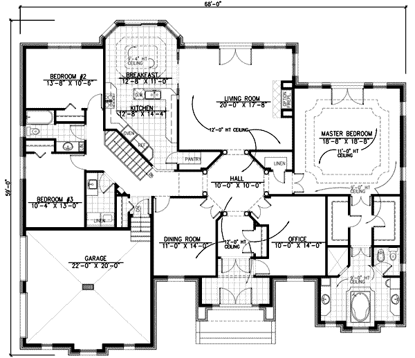 European Floor Plan - Main Floor Plan #138-144