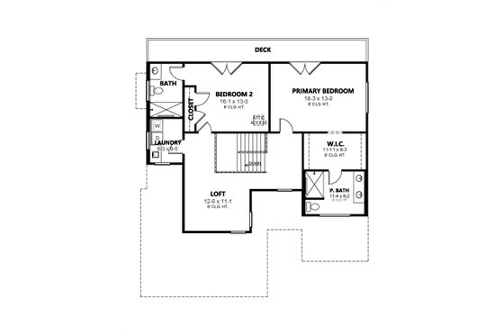 Floor Plan - Upper Floor for Contemporary House Plan #1080-15 - 3 bed, 3.5 bath