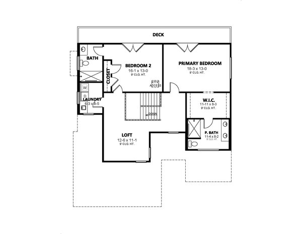 House Plan Design - Contemporary Floor Plan - Upper Floor Plan #1080-15