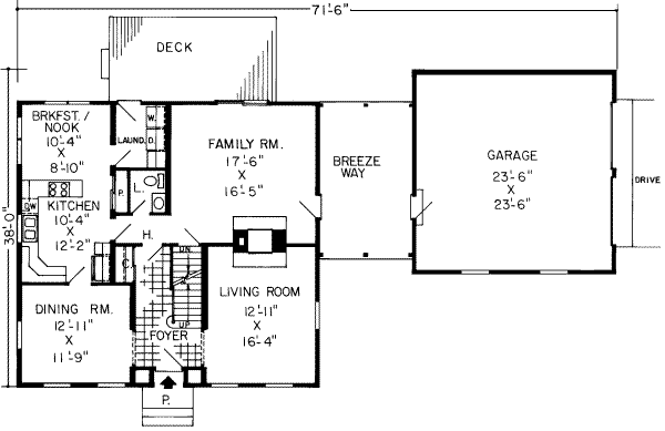 Colonial Floor Plan - Main Floor Plan #312-109
