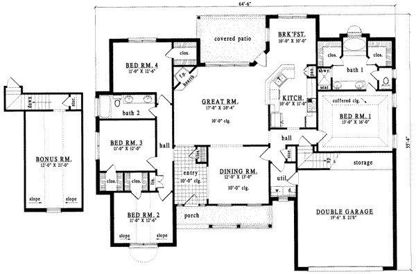 Traditional Floor Plan - Main Floor Plan #42-258