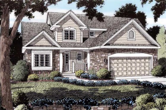 Exterior - Front Elevation for Traditional House Plan #312-462 - 4 bed, 2.5 bath