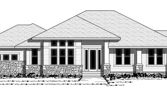 Exterior - Other Elevation 1 for Prairie House Plan #51-299 - 2 bed, 2.5 bath