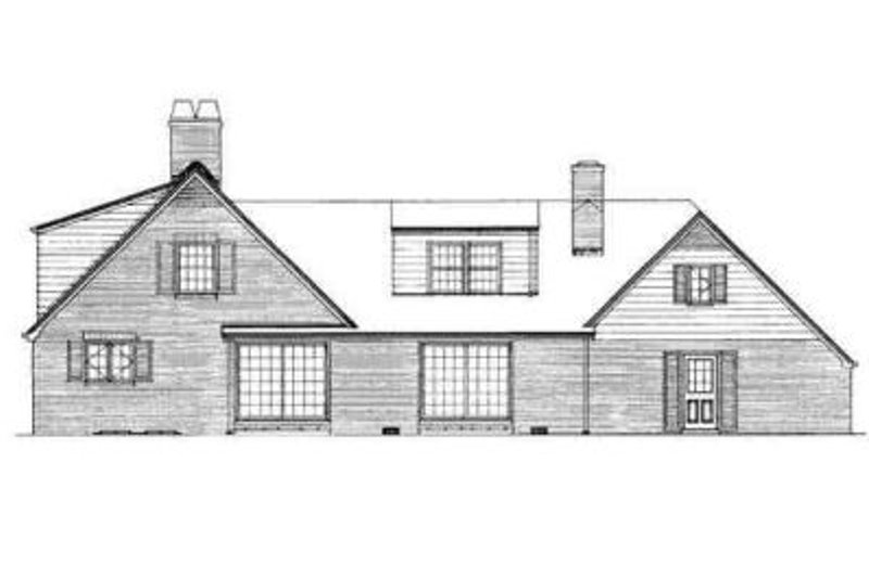 Home Plan - Exterior - Rear Elevation for Traditional House Plan #72-201 - 4 bed, 3 bath