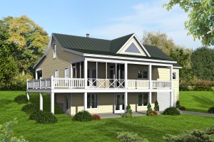 Country Exterior - Rear Elevation Plan #932-15