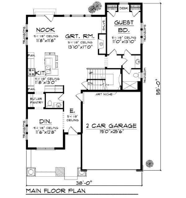 Home Plan - Bungalow Floor Plan - Main Floor Plan #70-953