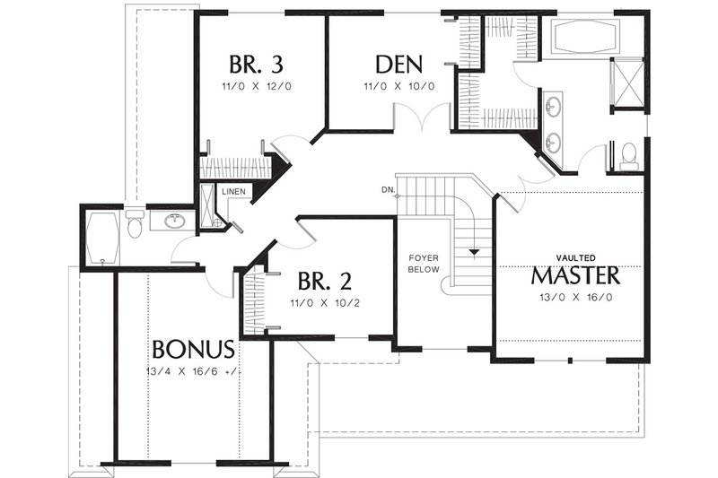 Home Plan - Floor Plan - Upper Floor for Traditional House Plan #48-330 - 3 bed, 2.5 bath