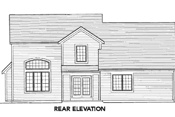 Exterior - Rear Elevation for Colonial House Plan #46-466 - 4 bed, 2.5 bath