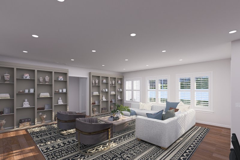 House Design - Interior - Family Room for Farmhouse House Plan #1060-347 - 4 bed, 4.5 bath