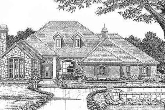Exterior - Front Elevation for European House Plan #310-629 - 4 bed, 2.5 bath