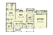 Traditional Style House Plan - 3 Beds 2 Baths 1882 Sq/Ft Plan #16-152 