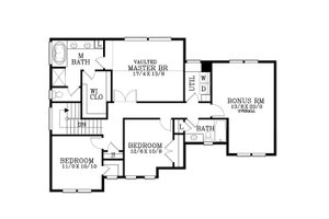 Floor Plan - Upper Floor for Craftsman House Plan #53-483 - 3 bed, 2.5 bath