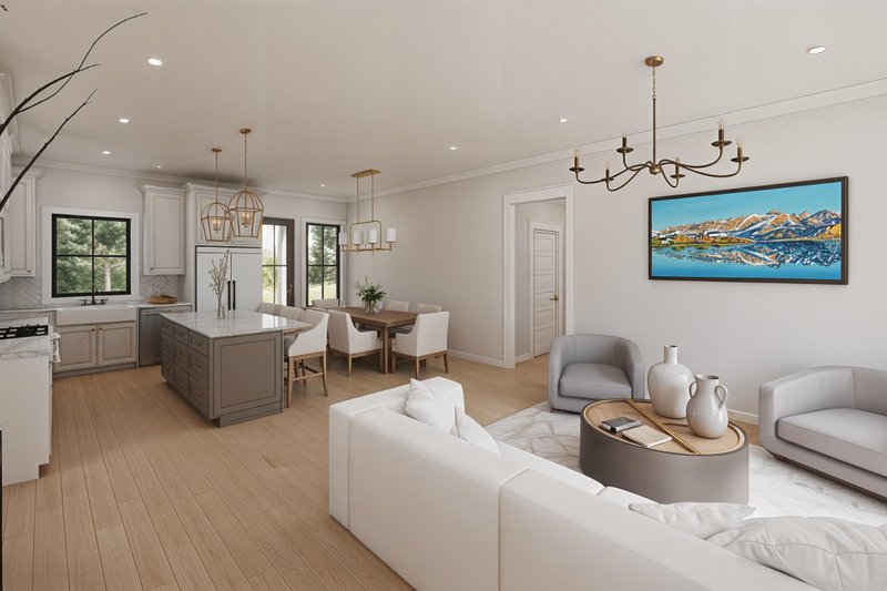 House Blueprint - Interior - Family Room for Farmhouse House Plan #1074-123 - 3 bed, 2 bath