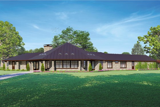 Luxury Single-Story House Plan 124-1259 - Front Exterior