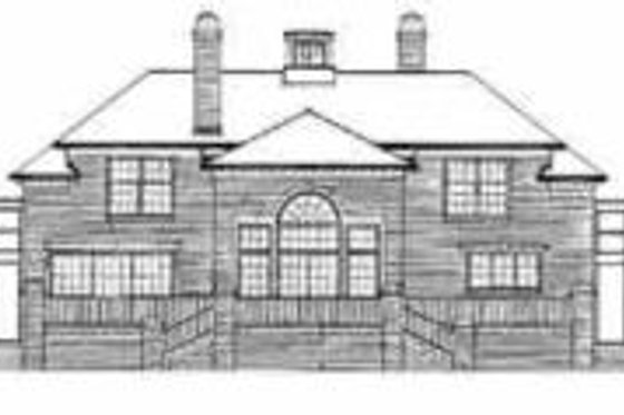 Exterior - Rear Elevation for Colonial House Plan #72-368 - 4 bed, 4.5 bath