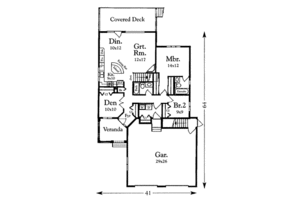 Floor Plan - Main Floor for Traditional House Plan #409-102 - 3 bed, 2 bath